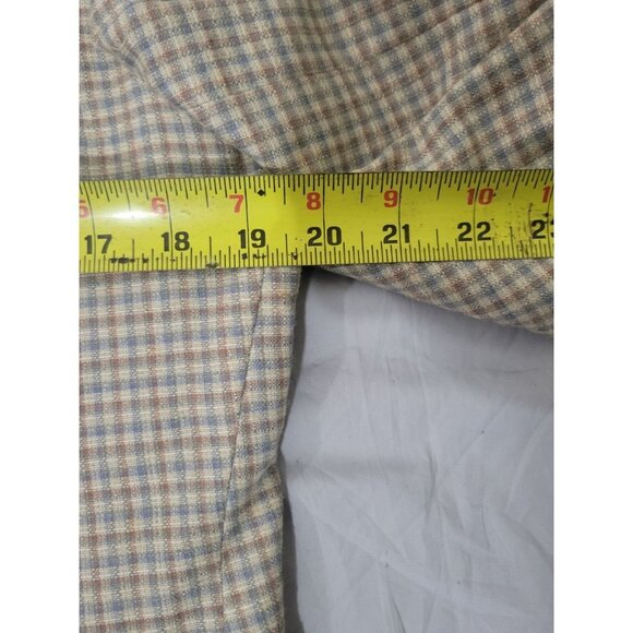 Vintage Craig Scott Cream/Blue/Beige Plaid 42L Blazer Menswear Single Vent 2 Btn - Picture 9 of 12